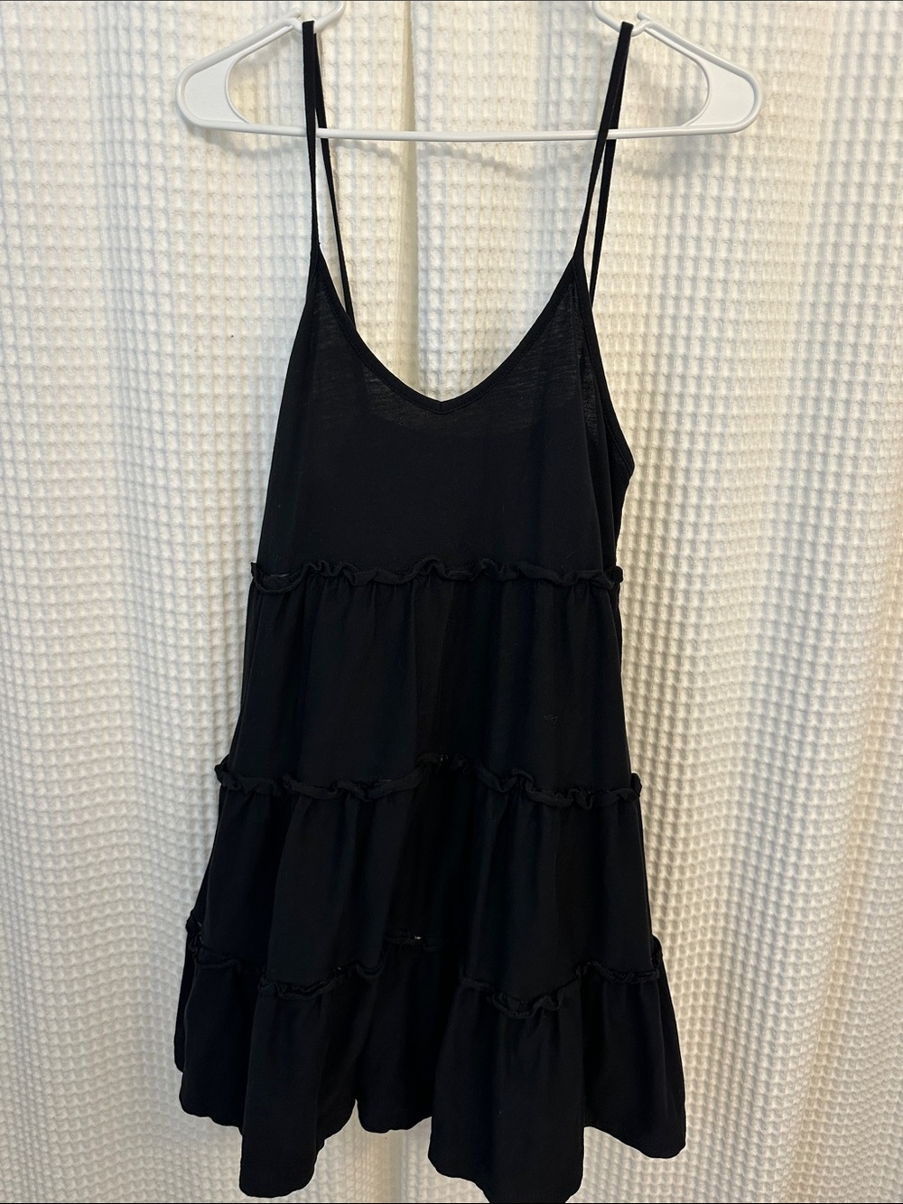 Black Tiered Spaghetti Strap Dress
